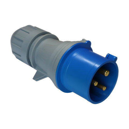 Вилка IEC 309 однофазная 32A, 250V, разборная, синяя